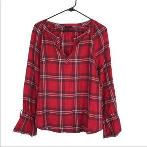 Talbots Red Plaid blouse. New with tags
